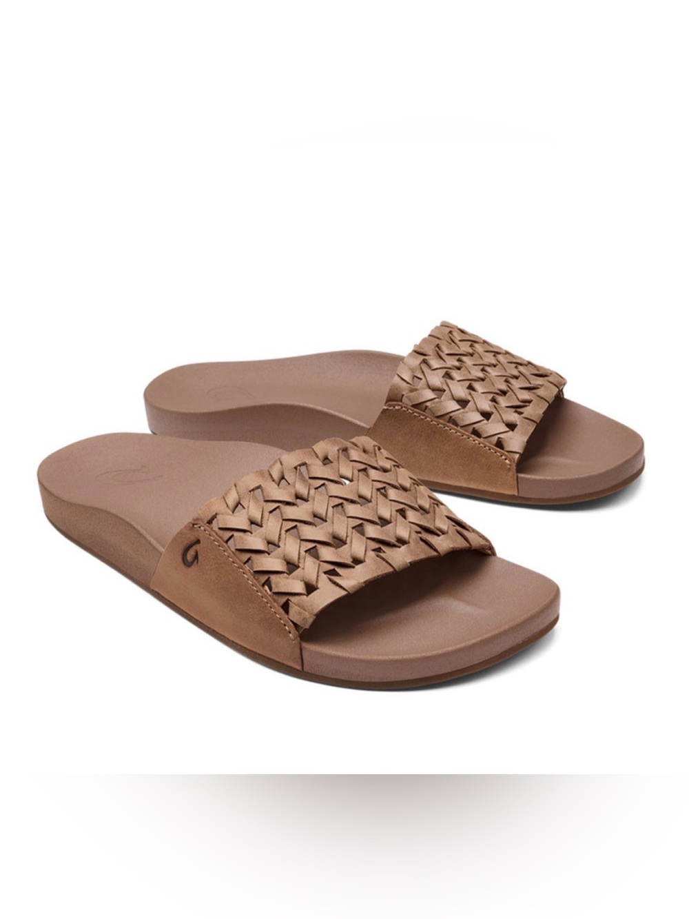 OluKai Kamola Woven Slide Sandal  Women’s Size W10 Tan